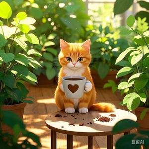爱喝咖啡的猫头像