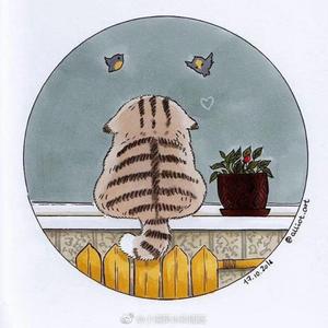 一只发呆的蓝胖子头像