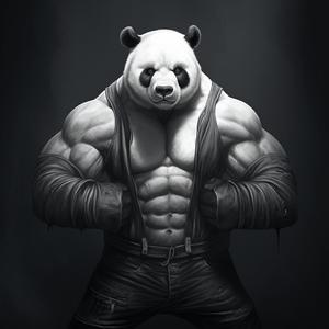 肌肉熊猫头像
