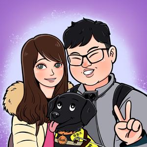 安迪夫妇和导盲犬飞虎头像