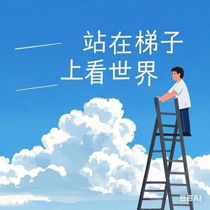 站在梯子上看世界头像