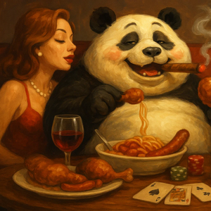 折纸熊猫头像
