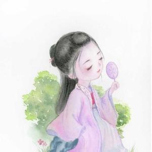 暮春时节凭窗画蝶头像